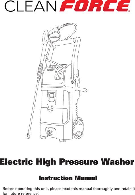 clean force 1800 pressure washer manual